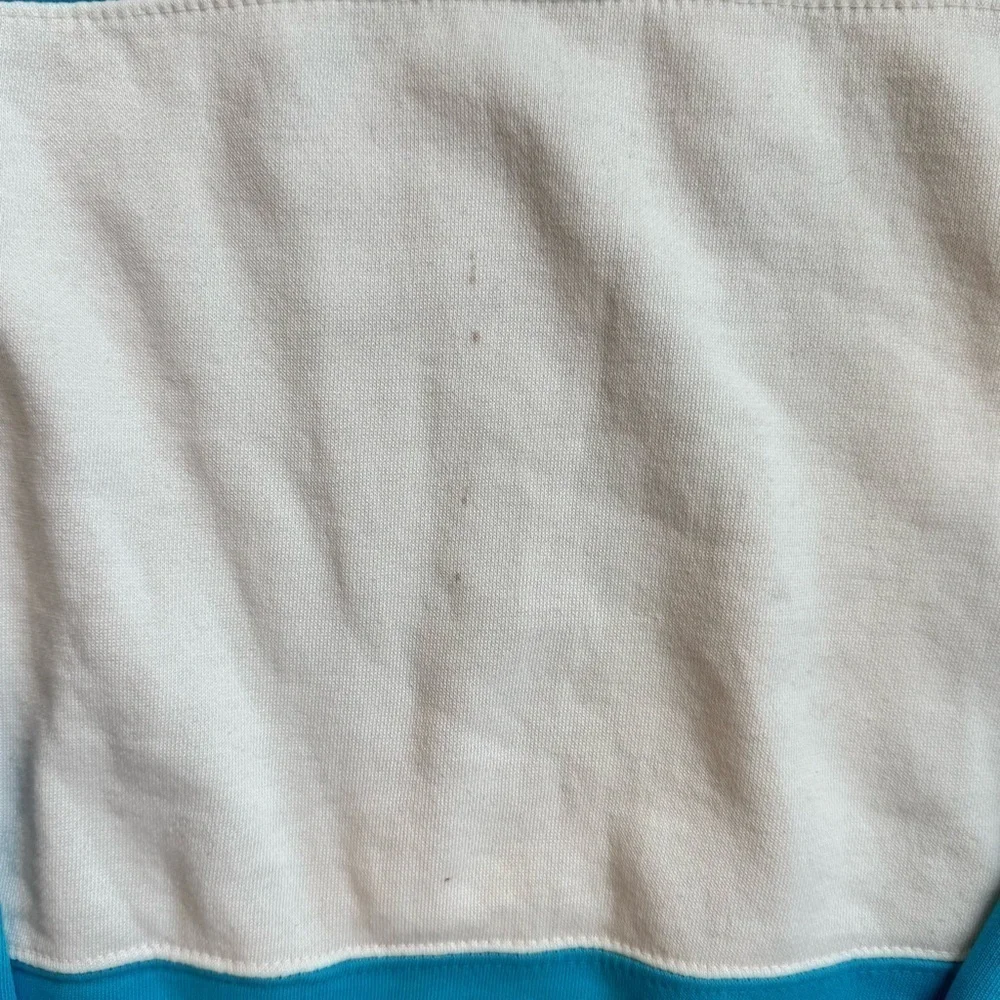 Vintage Blue and White Panel Pullover Sweater